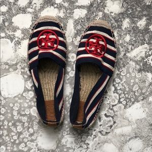 Tory Burch Striped Canvas Espadrilles